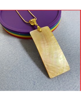 Concave Natural shell pendant on a gold coloured necklace