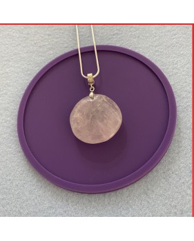 Ametgyst Chevron gemstone pendant on a silver coloured necklace